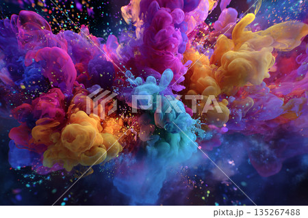 カラフルなインク 135267488