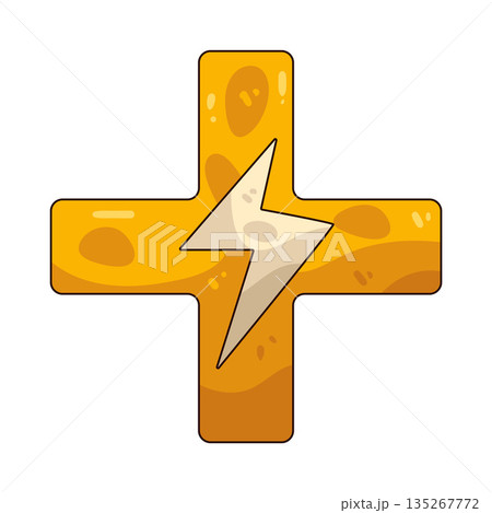 illustration of plus sign with lightning illustration of plus sign with lightning 135267772