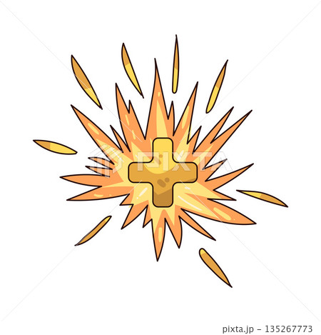 illustration of spark with plus sign illustration of spark with plus sign 135267773