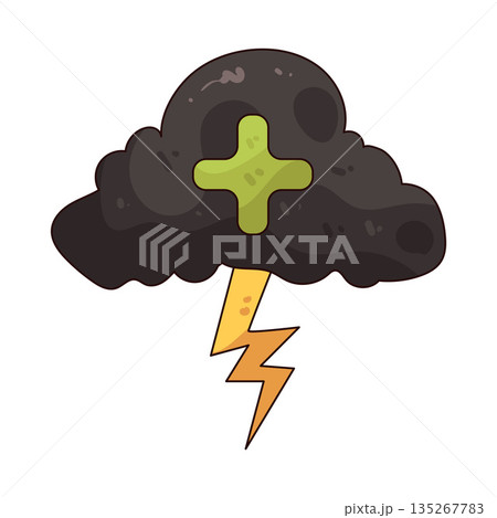 illustration of storm with plus sign illustration of storm with plus sign 135267783