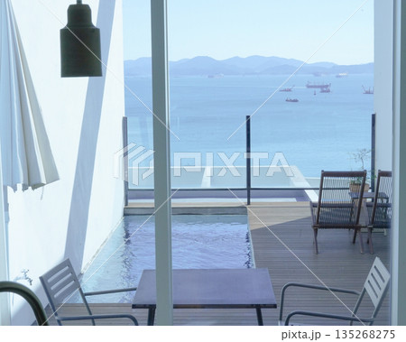 Seaside Villa Terrace with Private Pool and Open Ocean View Seaside Villa Terrace with Private Pool and Open Ocean View 135268275