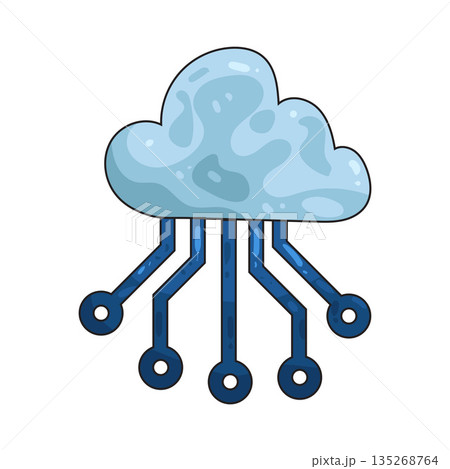 illustration of cloud network 135268764
