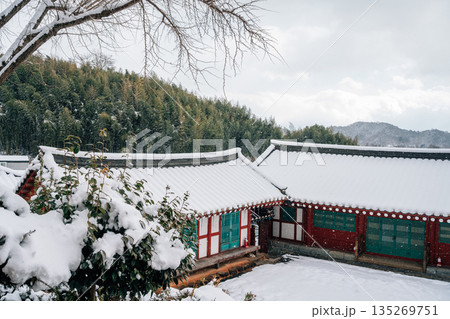 Winter Scenery of Damyang Hyanggyo, Korean Traditional Architecture in Damyang, Korea 135269751