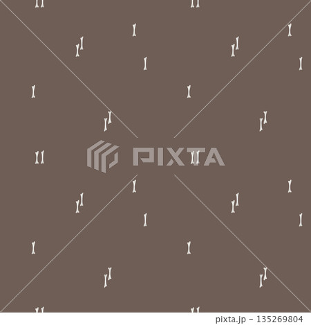 seamless pattern with watercolor drawing of a bones on an isolated white background. Repeat ornament with cartoon style paw dog bones. Cute animal white grey dog food for textile. 135269804