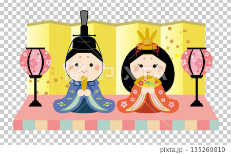 Cute Hina Doll Illustration - Hinamatsuri 135269810