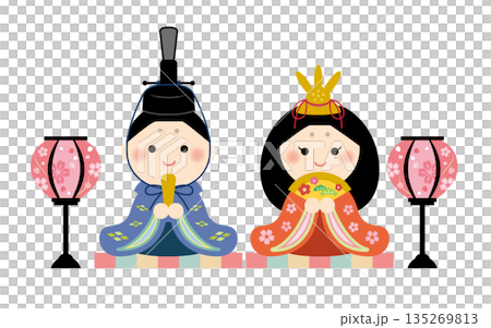 可愛的雛人偶插畫 - 雛祭 135269813