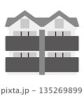 シンプルなアパートのアイコン+モノクロ 135269899