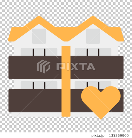 Simple apartment icon + heart 135269900
