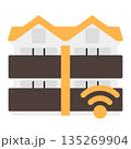 シンプルなアパートのアイコン+wifi 135269904