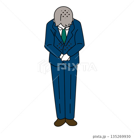 謝罪でお辞儀をする男性社員のイラスト 謝罪でお辞儀をする男性社員のイラスト 135269930