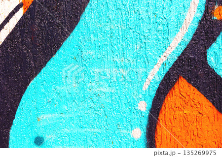 Colorful Graffiti Abstract Pattern in Turquoise, Orange, Black for Urban Street Art Style Colorful Graffiti Abstract Pattern in Turquoise, Orange, Black for Urban Street Art Style 135269975