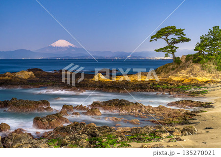 《神奈川県》富士山と海岸線・立石公園 135270021