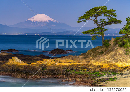 《神奈川県》富士山と海岸線・立石公園 135270022