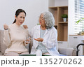 Female patient receiving therapy for depression and stress in a psychiatric clinic. 135270262