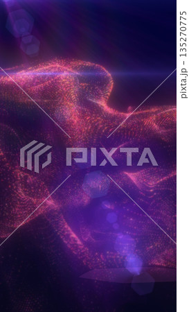 Dynamic pink particle nebula floating in deep purple light with glowing motion trails Dynamic pink particle nebula floating in deep purple light with glowing motion trails 135270775