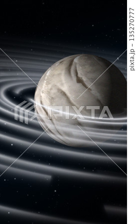Surreal planet floating in space with smooth gravity waves, symbolizing cosmic forces, astrophysics, and the mystery of the universe Surreal planet floating in space with smooth gravity waves, symbolizing cosmic forces, astrophysics, and the mystery of the universe 135270777