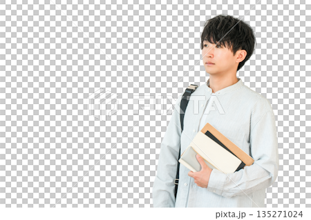教科書,本を持つ学生,大学生（進学,受験,キャンパスライフ） 135271024