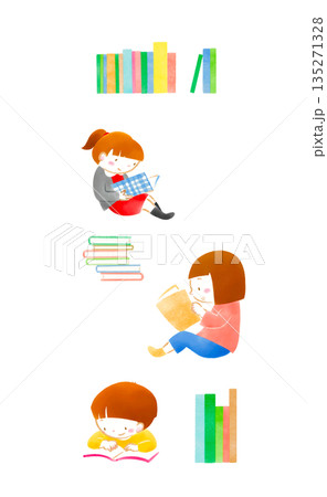 読書する子どものイラスト 135271328