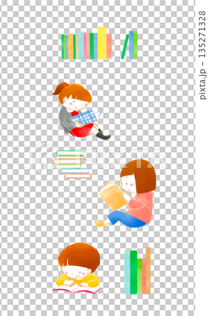 読書する子どものイラスト 135271328