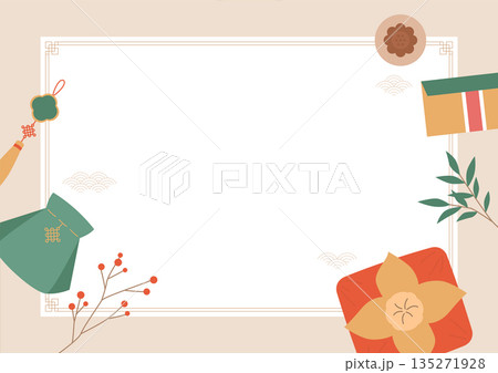 Vector illustrations of Korean traditional gifts. 135271928