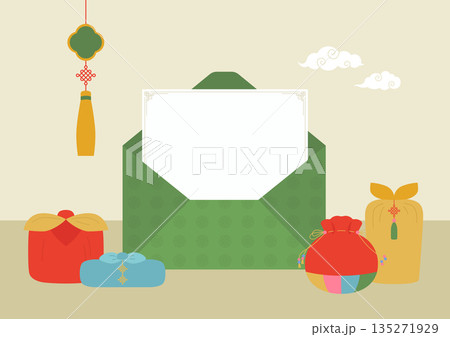 Vector illustrations of Korean traditional gifts. Vector illustrations of Korean traditional gifts. 135271929