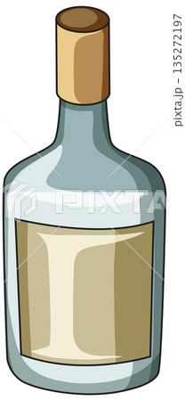 Minimalist Glass Bottle with Blank Label Illustration Minimalist Glass Bottle with Blank Label Illustration 135272197