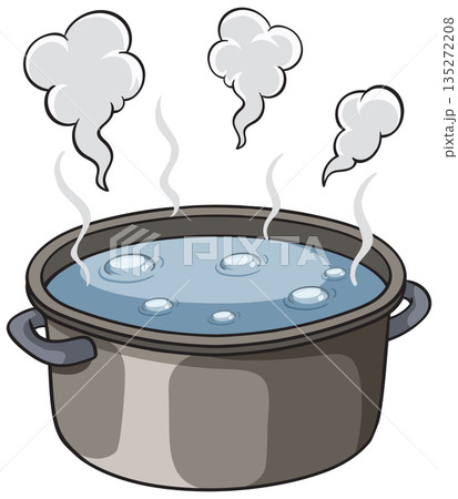 Steaming Pot of Boiling Water Illustration Steaming Pot of Boiling Water Illustration 135272208