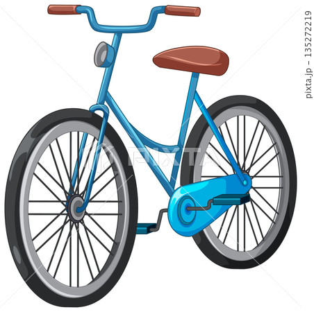 Blue City Bicycle Side View Vector Illustration 135272219