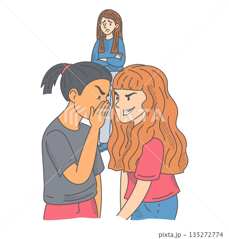 School girls gossip about other girl 135272774
