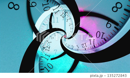 Abstract clock composition. Computer generated 3d render 135272843