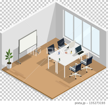 Modern small office illustration Modern small office illustration 135273193