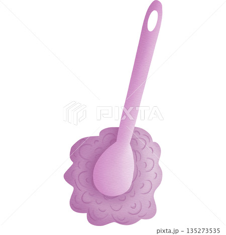 Soft bristle brush for scrubbing cartoon hand drawn transparency illustration Soft bristle brush for scrubbing cartoon hand drawn transparency illustration 135273535