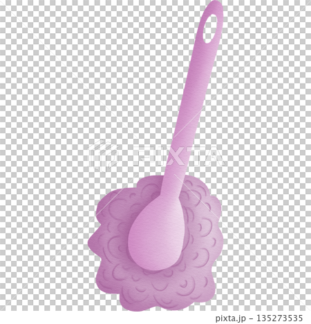 Soft bristle brush for scrubbing cartoon hand drawn transparency illustration Soft bristle brush for scrubbing cartoon hand drawn transparency illustration 135273535