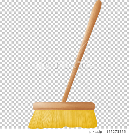 Stiff bristle brush with a long handle cartoon hand drawn transparency illustration Stiff bristle brush with a long handle cartoon hand drawn transparency illustration 135273536