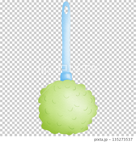 Soft bristle brush for scrubbing cartoon hand drawn transparency illustration 135273537