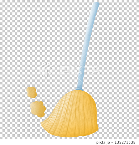 A broom for sweeping hand drawn transparency illustration A broom for sweeping hand drawn transparency illustration 135273539