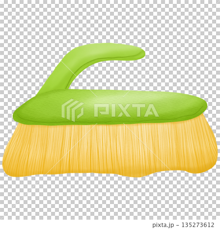 Stiff brush for scrubbing cartoon hand drawn transparency illustration Stiff brush for scrubbing cartoon hand drawn transparency illustration 135273612