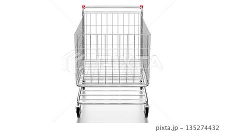 Shopping cart isolated on white background - 3D illustration 135274432