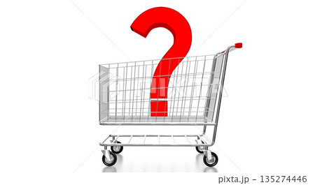 Question mark inside a shopping cart - 3D illustration 135274446