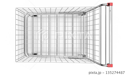 Shopping cart isolated on white background - top view 135274487