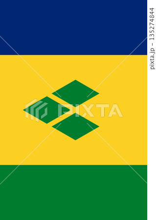 Saint Vincent and the Grenadines vertical flag in official colors, dimensions and aspect ratio. Vector flag symbolizing national pride, identity, heritage, patriotism and authority Saint Vincent and the Grenadines vertical flag in official colors, dimensions and aspect ratio. Vector flag symbolizing national pride, identity, heritage, patriotism and authority 135274844