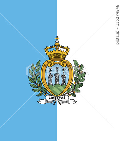 San Marino vertical flag in official colors, dimensions and aspect ratio. Vector flag symbolizing national pride, identity, heritage, patriotism and authority San Marino vertical flag in official colors, dimensions and aspect ratio. Vector flag symbolizing national pride, identity, heritage, patriotism and authority 135274846