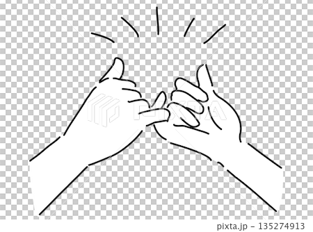 Simple line drawing of hands making a promise 135274913