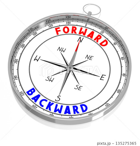 Forward and backward - 3D compassのイラスト素材 [135275365] - PIXTA