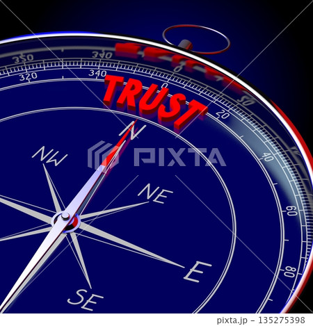 Trust - 3D compass illustration 135275398