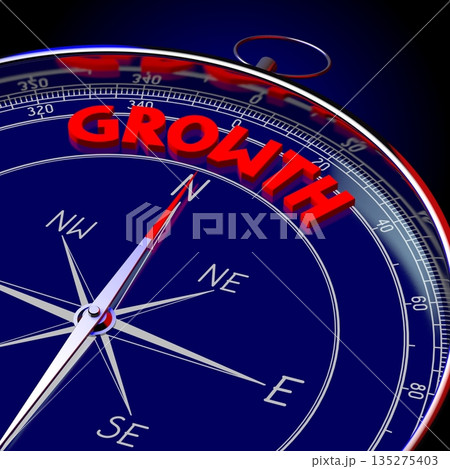 Growth - 3D compass illustration 135275403