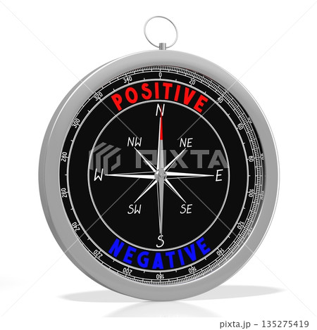 Positive or negative - 3D compassのイラスト素材 [135275419] - PIXTA
