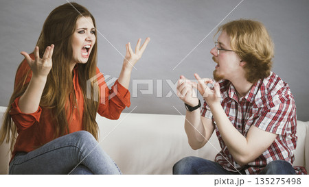 Man and woman having fight Man and woman having fight 135275498