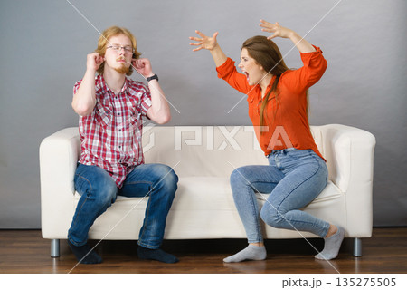 Man and woman having fight Man and woman having fight 135275505