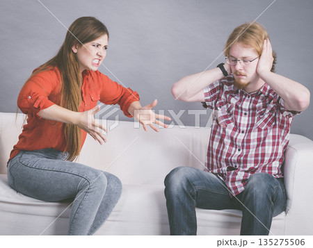 Man and woman having fight Man and woman having fight 135275506